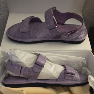 By Far Ladies Purple Haze Croco Embossed Gideon Sandals Size 39 eu